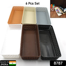 Plastic Multipurpose Desk Organizer Tray (6 Pcs Set)